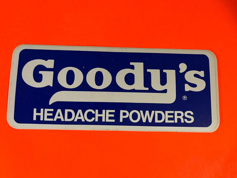 Goodys Headache Powders  Nascar Decal
