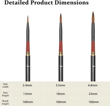 Travel Watercolor Brushes,  3pcs Travel Artist Painting Brushes, Detachable P...