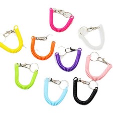 Spiral Retractable Spring Coil Keychain Anti-Lost Stretch Cord Rope Key Lanyard