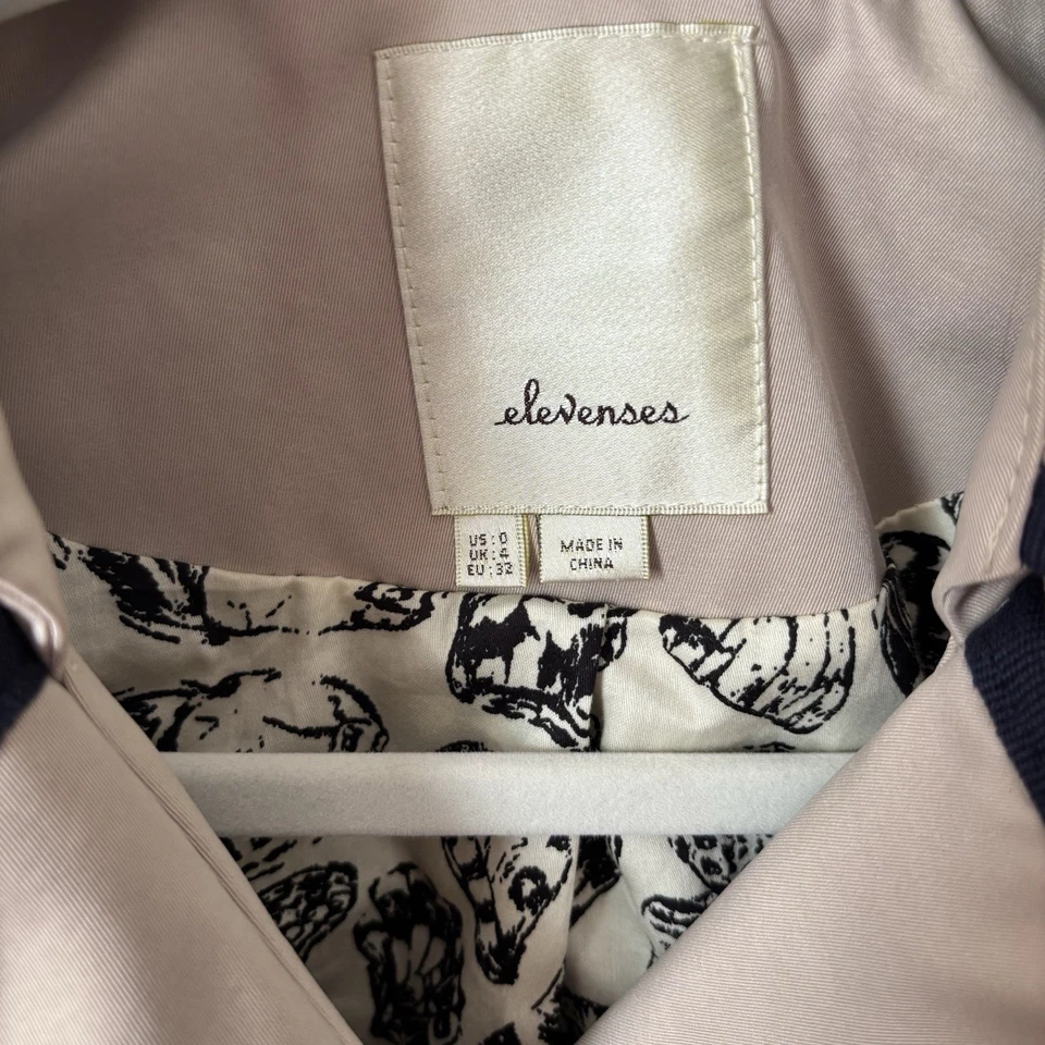 Gabardina larga Anthropologie Elevenses Fair Lady beige caqui talla US 0 XS Foto 2 de 4