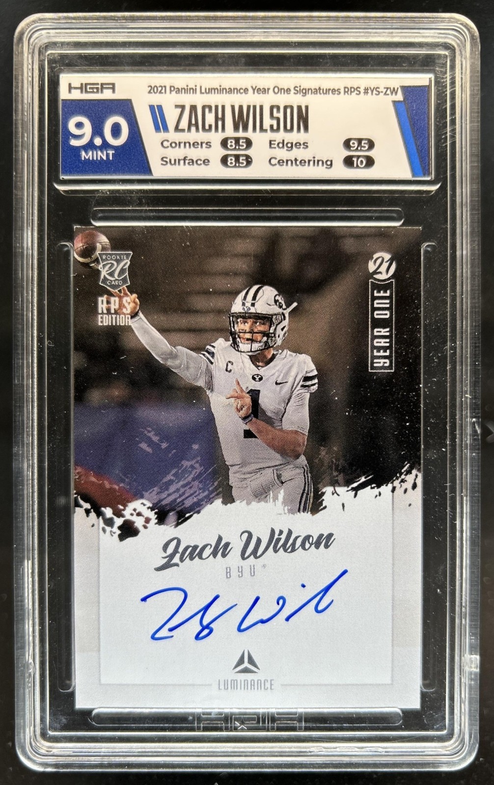 Zach Wilson Panini Luminance Year One Signatures Rps #YSZW Base