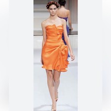 Oscar de la Renta Cream Slip with Coral Lace Trim