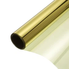Reflective Window Film One Way Daytime Mirror Privacy Film,Gold Silver 29"x13'