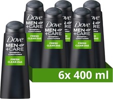 dove men care fortifying shampoo + conditioner fresh clean 2 in 1 6x400ml 6.44 per litre