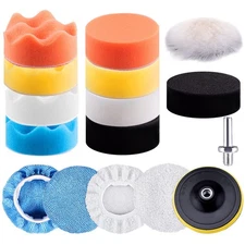 SIQUK 16 Pieces 3 Inch Buffing Pads Foam Polishing Pad Kit Polisher Pads Bonn...