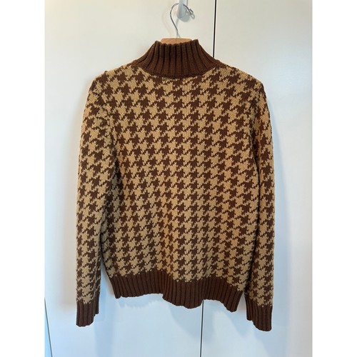 Vintage Womens Y2K Sweater Turtleneck Houndstooth Print Chunky Cotton/Wool SZ M - Picture 6 of 7