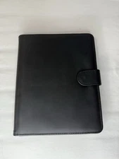 Black Tablet Keyboard W/ Black Folding Leather Case W/ Snap Belt To Close