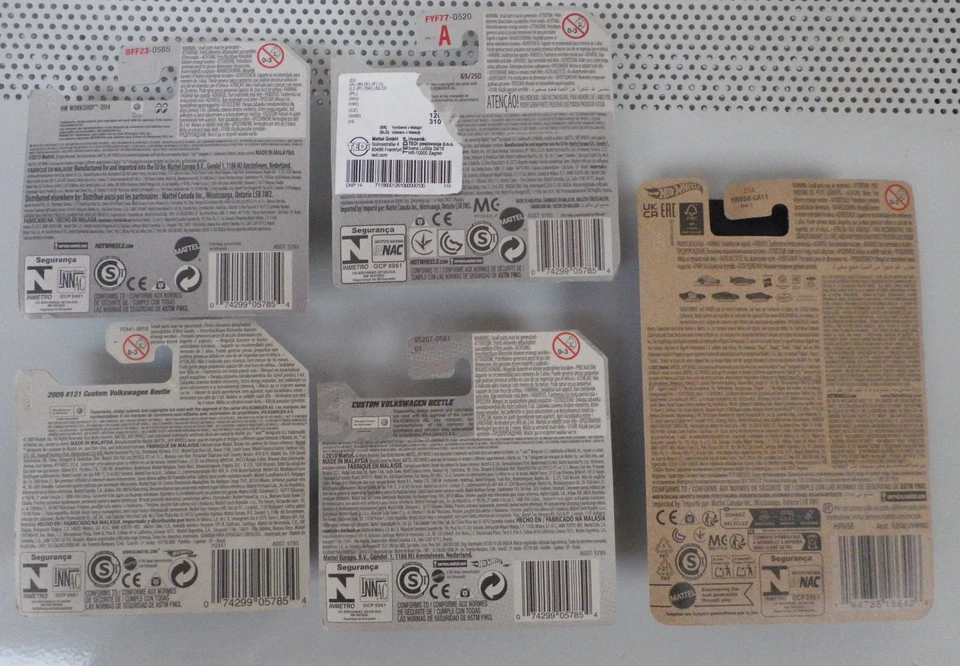 5 x Hot Wheels 1:64 Volkswagen VW Coccinelle split - Custom Split Beetle - Käfer - Photo 2/2