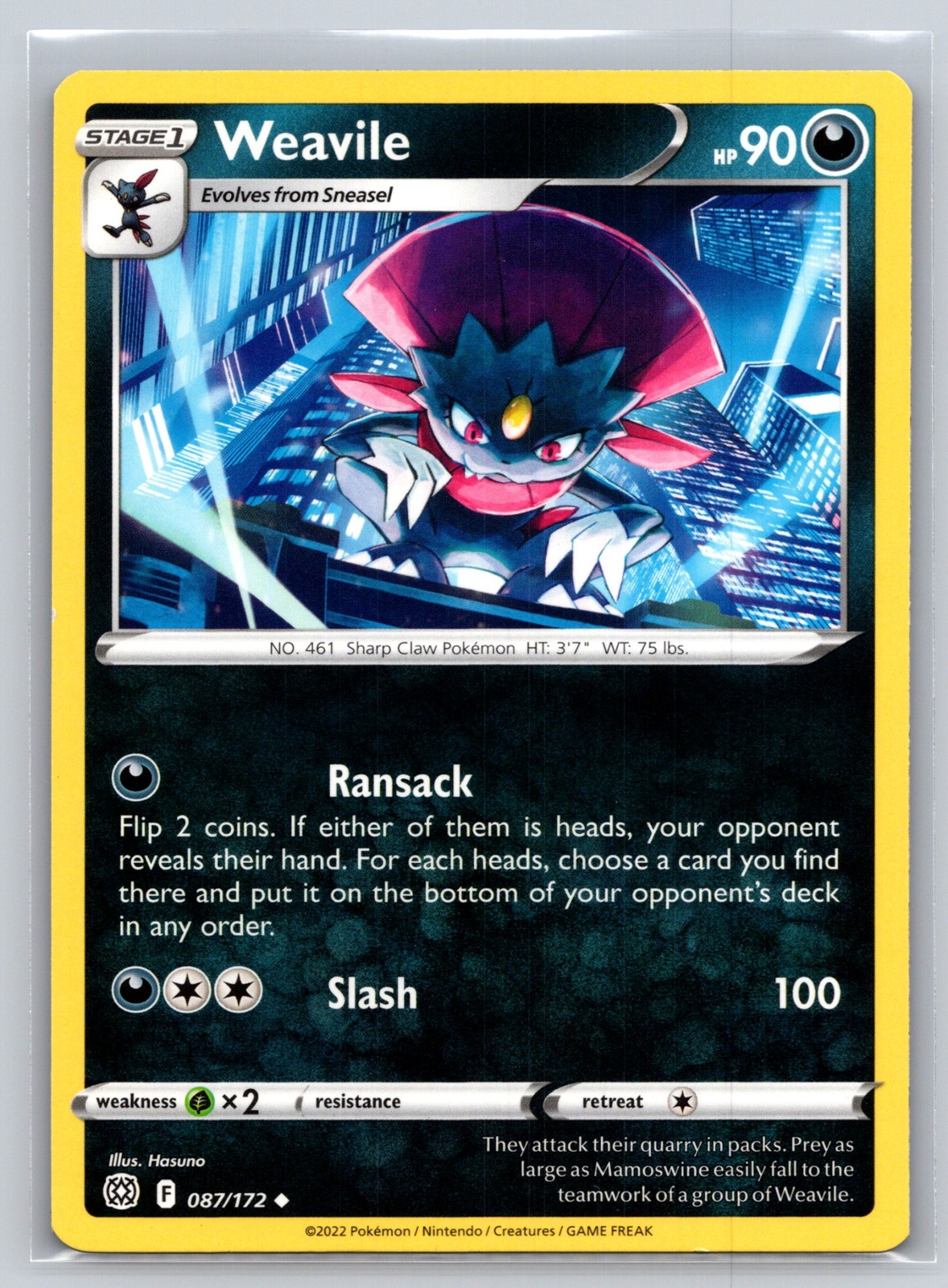 Weavile 087/172 - SWSH09: Brilliant Stars - Pokémon TCG - LP