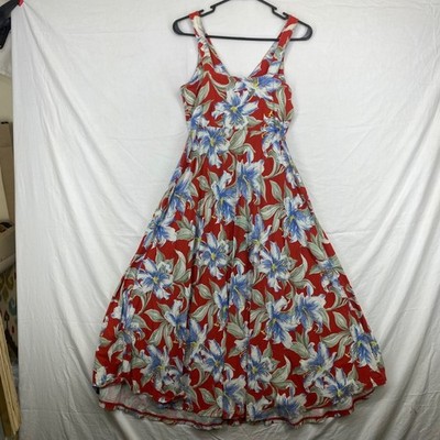 Chaps Denim Red Floral Lily V-Neck Sleeveless A-Line Maxi Dress Medium | eBay Chaps Denim Red Floral Lily V-Neck Sleeveless A-Line Maxi Dress Medium | eBay