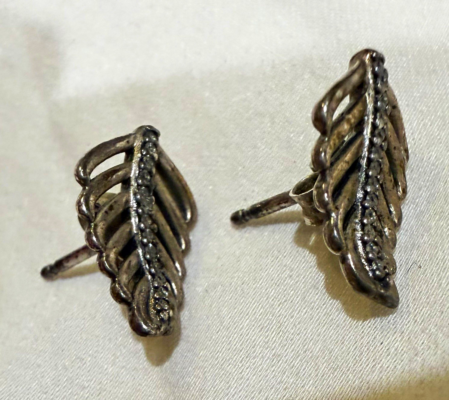 Pandora Sterling Silver Leaf Stud Earrings, Butterfly Back