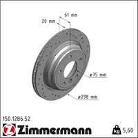 2X Zimmermann 150.1286.52 Bremsscheibe FüR BMW Alpina 5 B10 E39