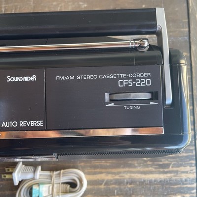 Vintage 80s Neon Sony Cfs-220 Stereo Radio Cassette Boombox Tested
