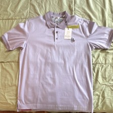 Robert Graham Classic Fit Polo Shirt Lavender Embroidered Skull Men's Size M
