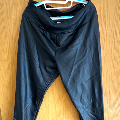 Marks & Spencer Damen Kunstleder-Leggings Lederoptik Schwarz L