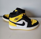 Nike Air Jordan 1 Retro Mid 2019 Black Yellow Size 6.5 (RARE) — photo 2