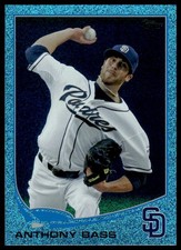 2013 Topps #145 Anthony Bass Silver Slate Blue Sparkle San Diego Padres NM+