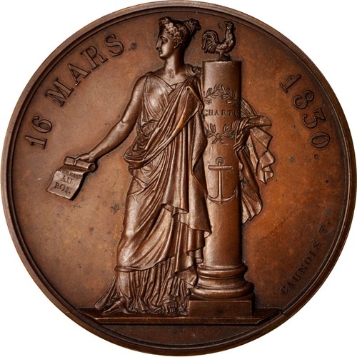 [#414020] Frankrijk, Medal, Charles X, Adresse des 221, Charles X, History, 1830 - Afbeelding 1 van 2