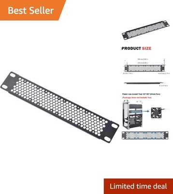 Vented 1U Rack Mount Panel - Durable Metal Accessory for DeskPi and Server Racks