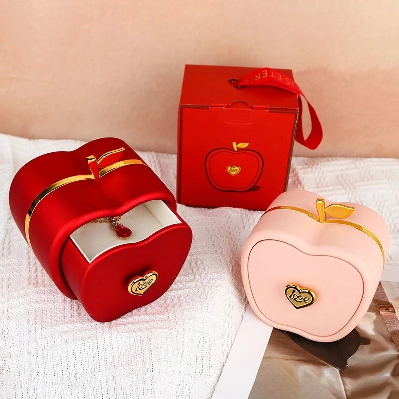 Joyero de manzana roja de calidad duradera collar regalos para mujeres y novias Foto 3 de 4