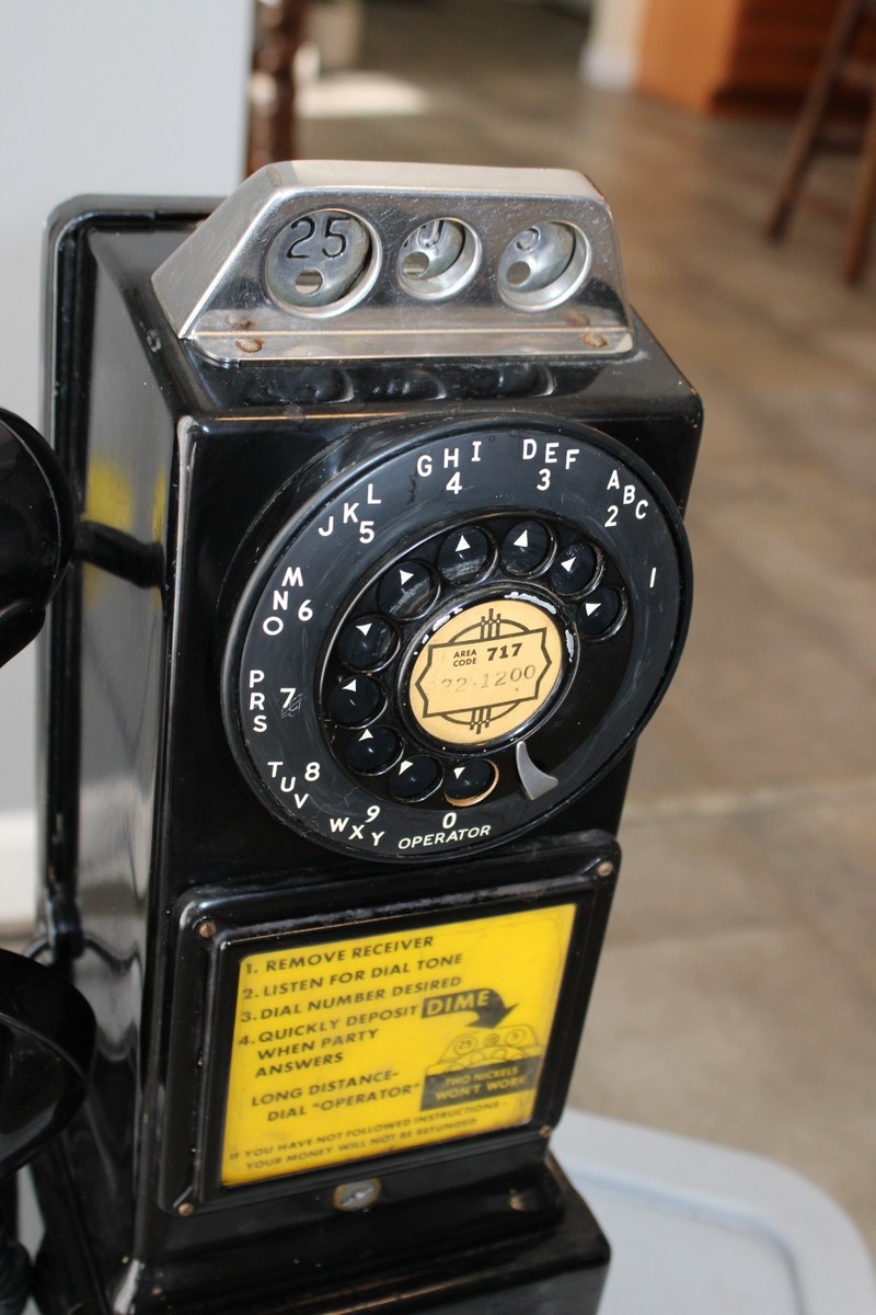 Vintage 1950's 60s Pay Phone Rotary Automatic Electric Company