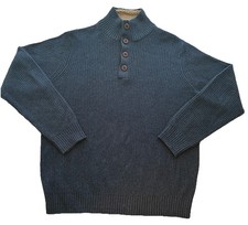 g.h. bass co Men  s Pullover Blue Size Large , 1/4 Button Sweater