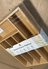 Pristine Bamboo Silverware Organizer - Small Extra-Deep Wooden Kitchen Drawer