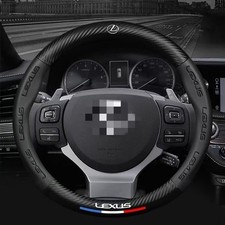 15 Steering Wheel Cover Genuine Leather For Lexus Black Non-slip Protector 15 Steering Wheel Cover Genuine Leather For Lexus Black Non-slip Protector