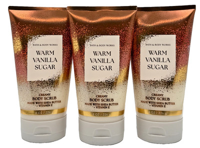 NEW Bath Body Works Lot of 3 Tubes Warm Vanilla Sugar Creamy Body Scrub 8 oz