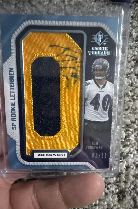 2008 SP Rookie Threads Rookie Lettermen Tom Zbikowski  /28 1st on Print (AU,RC)