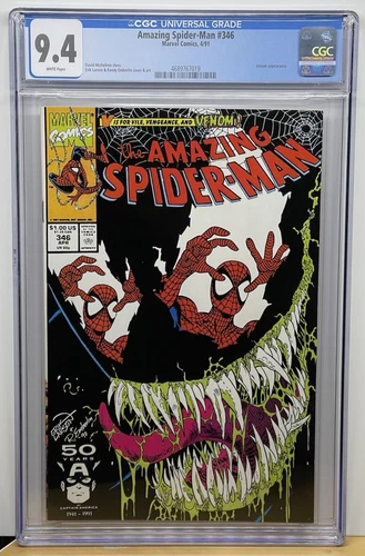 Amazing Spider-Man 346 1991 CGC 9.4 NM Venom Cover Erik Larsen Randy Emberlin