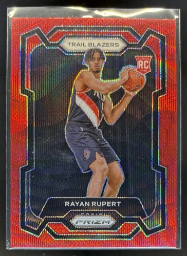 2023-24 Prizm Rayan Rupert Prizms Ruby Wave #140 RC Portland Trail Blazers