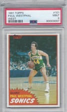 1981 TOPPS BASKETBALL #101 PAUL WESTPHAL HOF LOOKS GEM PSA 9 MINT TOUGH CARD