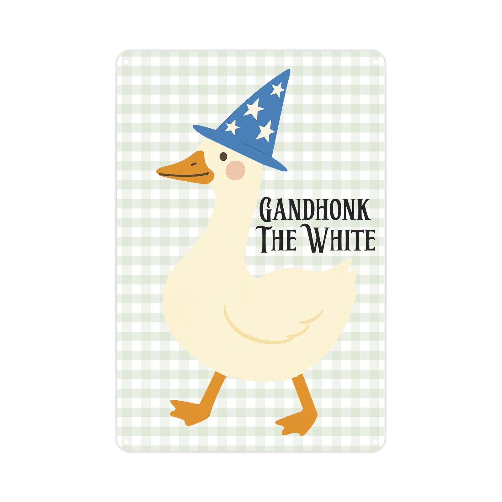 Novelty Goose Character Wall Sign - Gandhonk the White Wizard Themed Gifts