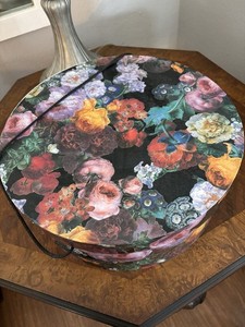 Vintage Hat Box ROSES - Flower Pattern Large Storage Accessories Scarves Gloves