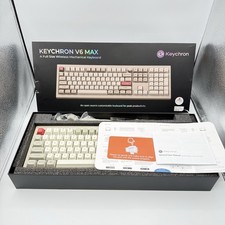 Keychron V6 Max Wireless Custom Mechanical Keyboard 2.4 GHz Bluetooth Retro NEW