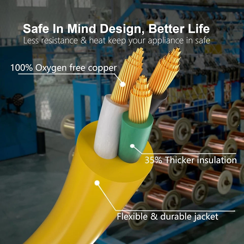 Cable de extensión exterior resistente calibre 12/3 100 pies impermeable con extremo iluminado Foto 3 de 4