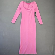 Wild Fable Pink Maxi Dress NEW Stretch Bodycon 3/4 Sleeves Women Size S Pullover