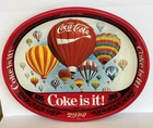 Vintage 1982 Coca Cola Serving Tray, Hot Air Balloons “Coke Is It!”  15” X 12”