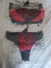 New Ann Summers The Siren Bra Set, Bra 34c And thong Knickers Size 12