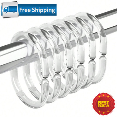 12/24 Stück Duschvorhangringe ABS Haken Set Ringe C Form Gute Qualität Langlebig