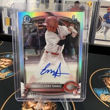 2025 Bowman Chrome Prospects Autographs Enry Torres Refractor /499 CPA-ET Reds