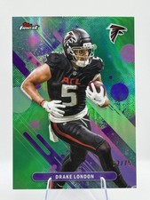2025 Finest Drake London Green Refractor #/75 #81 Atlanta Falcons SN