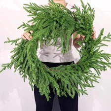 6 FT Christmas Norfolk Pine Garland Real Touch 6 FT-Light Green, Greenery 
