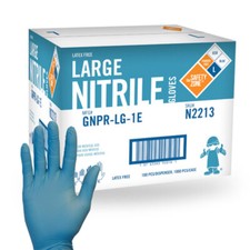 The Safety Zone Standard Blue Powdered Nitrile Gloves - Case of 1000, Large