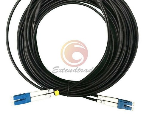 LC UPC Zu Duplex Einzel Modus Schwarz Armored PVC Glasfaser Patch Kabel 60M - Bild 2 von 2