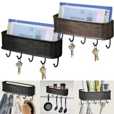 Wall Mount Key Rack Hanger Holder Chain Storage Keys Organizer 5 Hook Home Decor