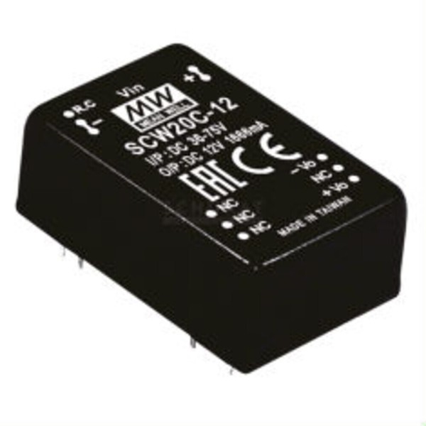 Meanwell SCW20C-12, DC Dc-Wandler, 36-75V:+12V 1666Ma 20W-image