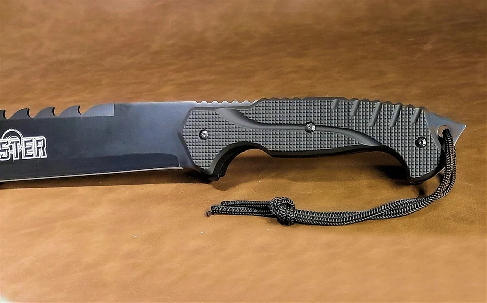 Huge Swamp Master Sharp Saw Back Machete Knife Full Tang Military Blade w/Sheath - Image 3 of 4