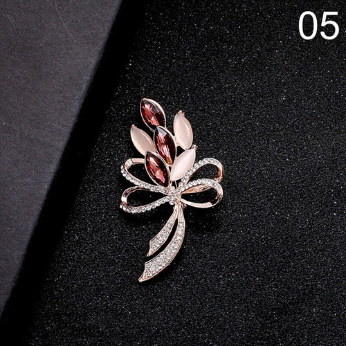 Spilla gioielli donna spilla cristallo strass imitazione perle fiori spille 29US - Foto 8 di 50